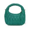 Used Wonder Matelasse Hobo Bag (12166), 5BC125 N88 F0K41 7922, with RFID, Green, 2-Way Logo, Laguna, Women's from Japan