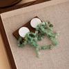 Green Super Fairy Small Fresh Beaded Fringed Earrings High Sense Niche Design Temperament Seaside Vacation Earrings