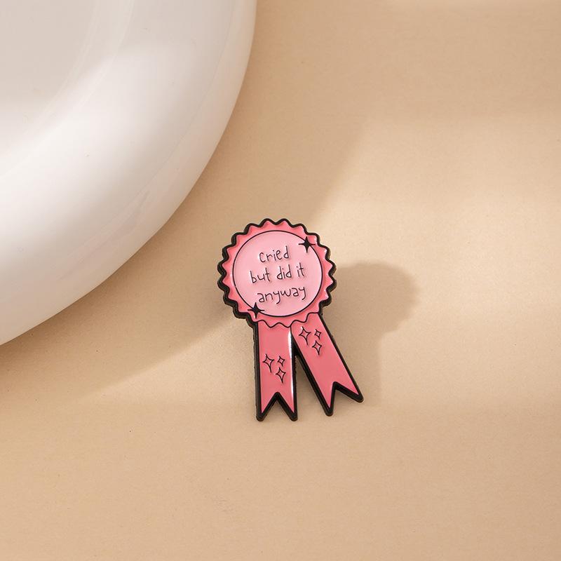 Pink Series Love Brooch Personality English Quotes Indicator Styling Personality Pin Metal Badge