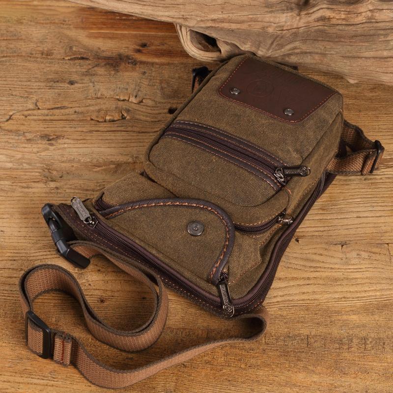 New European and American Retro Outdoor Sports Leg Bag Canvas Waist Packs Fashion Men's Messenger Bag