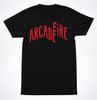 Arcade Fire Klenuté Červené Textové Logo Tričko Indie Rocková Kapela Grafické Černé Tričko