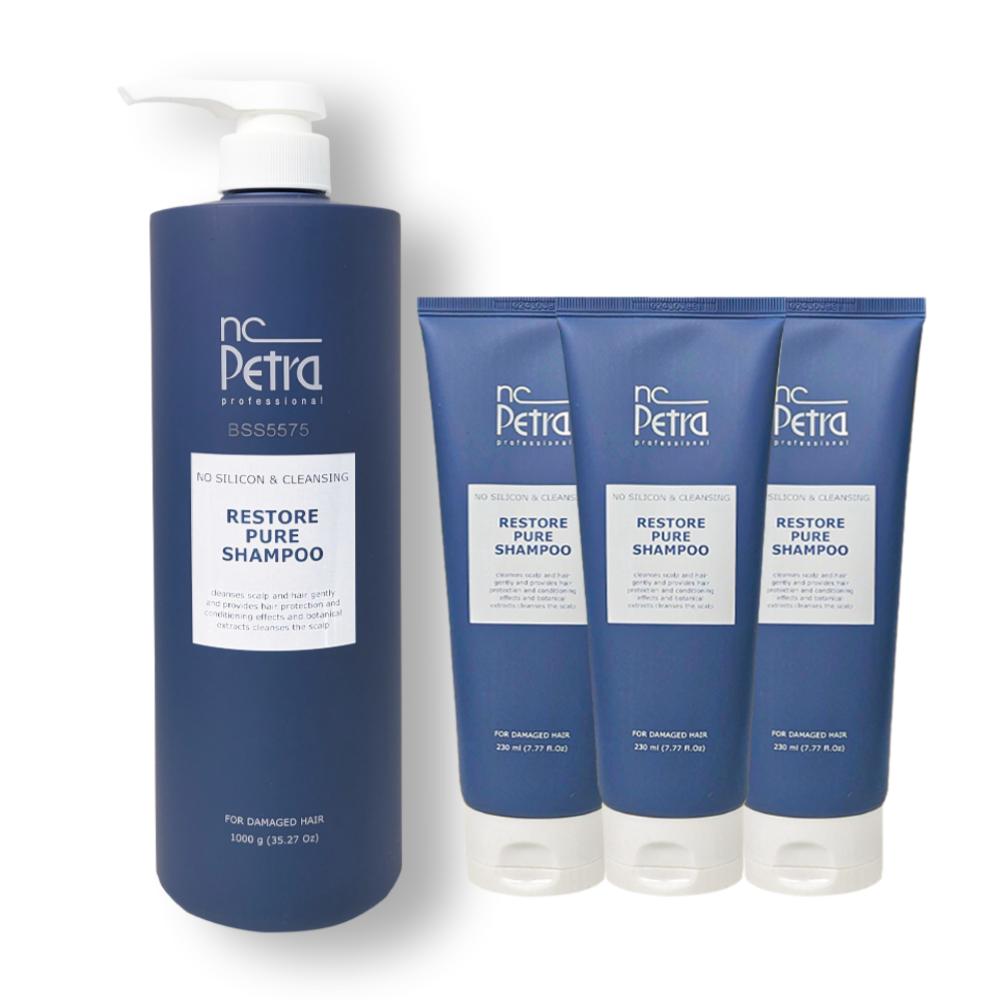 NC Petra Shampoo Restore Pure Salon Acidic Pleasant Scent Silicone-Free 1000ml 1 pcs 1.69L