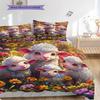 Sheep Pattern Bedding Quilt Set Quilt Cover Pillowcase Home Decoration Birthday Gift (1 * duvet cover + 2 * pillowcase, without core)