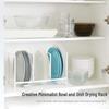Japanese-Style Metal Dish Organizer: Cabinet Storage Rack for Plates, Bowls, Cutlery, and Chopsticks