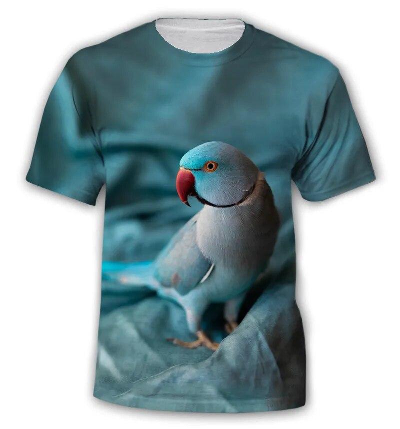 Fashion All Kinds of Birds T Shirt for Men Fun Trend Personality Printed Round Neck Tees Hip Hop Harajuku Streetwear Tops