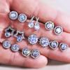 Huitan Newly Cute Stud Earrings Women Shiny White Cubic Zirconia Delicate Daily Wear Party Zircon High Quality Pierced Earrings