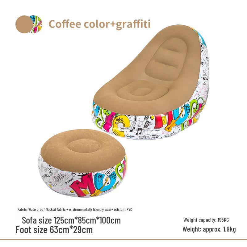 Portable Inflatable Sofa Chair - Thickened Flocking for Camping, Leisure, or Bedroom Use