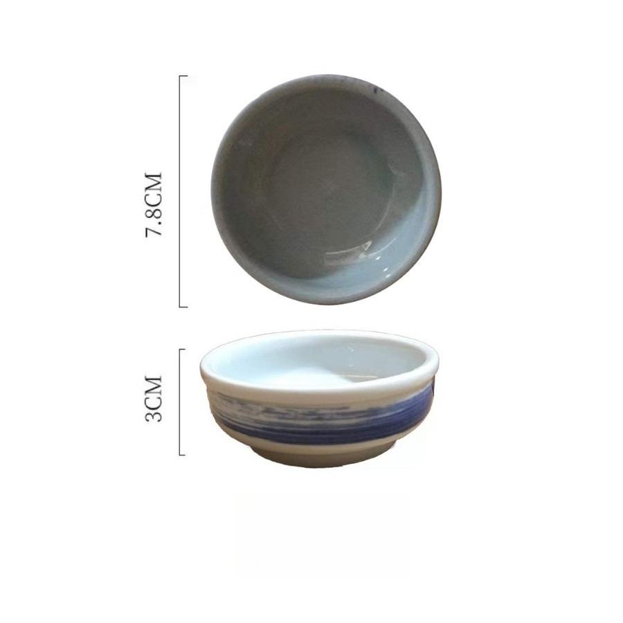 Japanese Style Round Ceramic Dipping Bowl Seasoning Dish for Soy Sauce Vinegar Snack Sushi