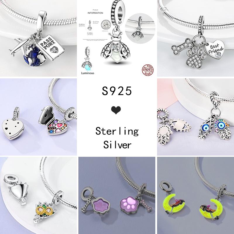 Realcopper Butterfly Luminous Firefly Animal Clip Interval Charms Beads Fit Original Bangle Bracelets Diy Jewelry