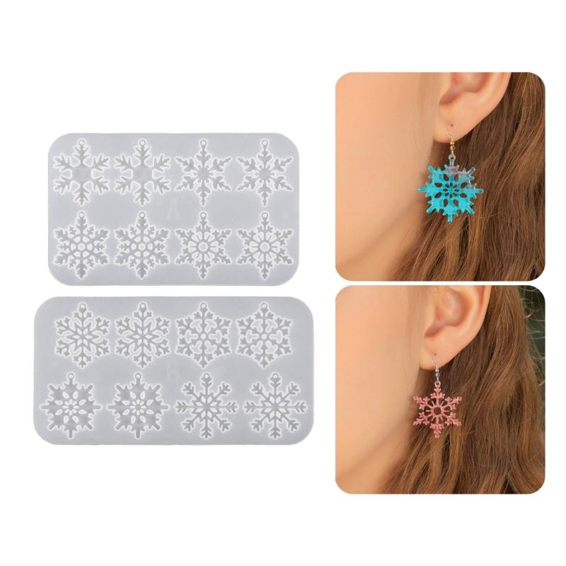Delicate Snowflake Epoxy Resin Molds Sturdy Silicone for DIY Christmas Ornaments Jewelry Pendants and Keychains
