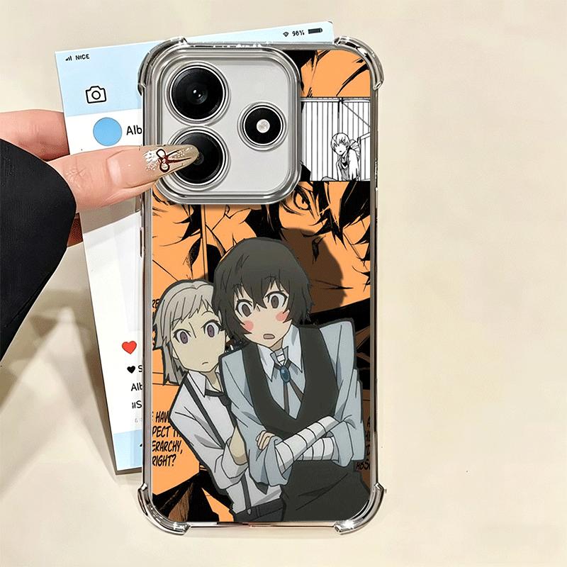 Bungo Stray Dogs Manga Soft Phone Case For Xiaomi Redmi Note 14 15 Pro Plus 13 12 11S 11T 5G 10 9S 9 Plating Anti-Fall Fundas
