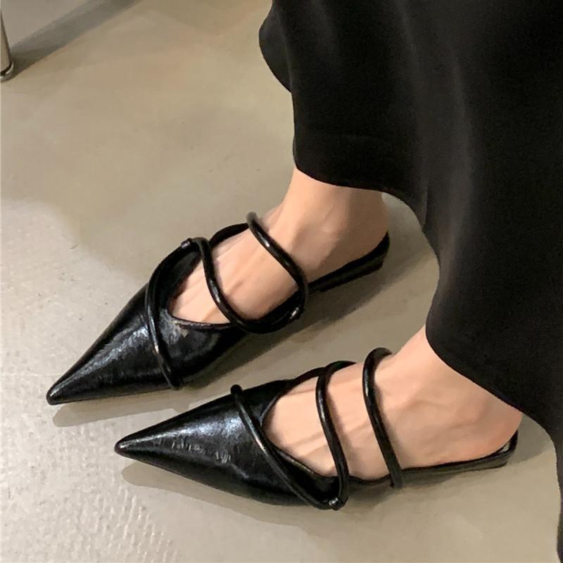 Fashion Bailamos New Women Flats Fashion Ladies Elegant Mary Jane Shoes Flat Heel Casual Dress Outdoor Sandals Mujer
