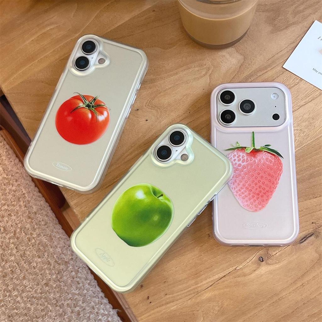 Premium Dual-Layer Strawberry Apple iPhone 14/13 & Apple 17/16/15 Pro Max Drop-Proof Case