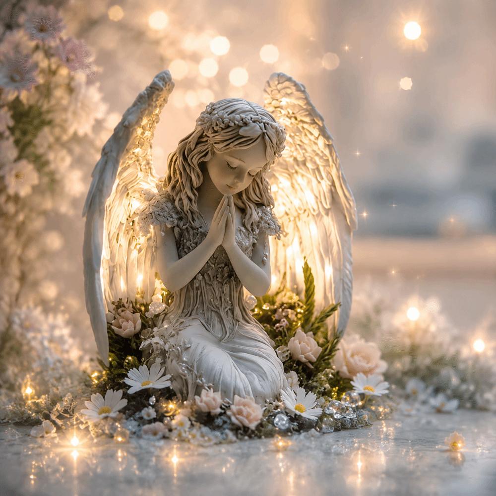 Acrylic Angel Statue Radiant Design Desktop Decoration Prayer Angel Acrylic Ornament Cafe Decor