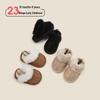 Cozy Cotton Slippers for Boys & Girls: Fleece-Lined, Solid Color, Pre-Walking & Toddler Shoes for Autumn/Winter
