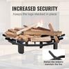 Log Grate, 27 Inch Heavy Duty Wheel Fire Grate with 6 Support Legs, Solid Powder-coated Steel Bars, Log Firewood Burning Rack Holder for Wood Stove