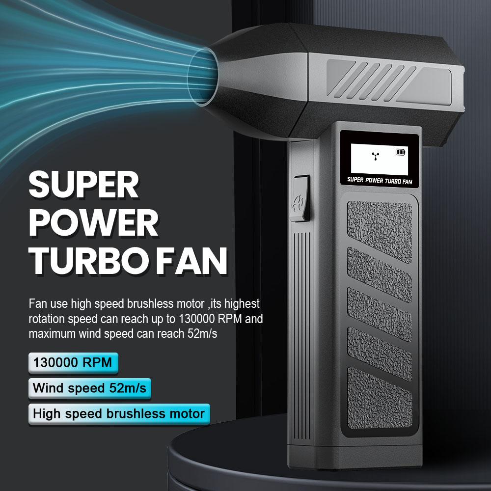 Gears adjustable Type C Charger Portable 130000 RPM Electric Air Duster Turbo Jet Fan Car Blowing Snow Car Accessories Cleaning Blower Tool
