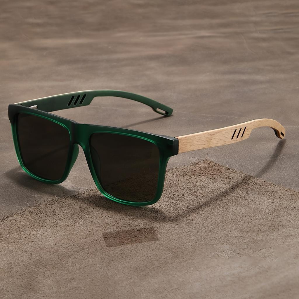 Multicolored Walnut Half-Frame Non-Prescription Glasses, Ultra-Lightweight, with a PC Frame And AC Lenses, Stylish Eyewear