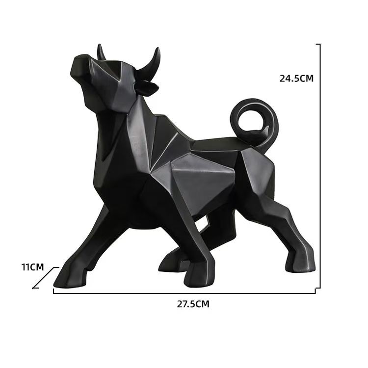 Nordic Modern Simple Resin Bull Ornaments Creative Home Decoration Crafts Indoor Study Office Cow Statue Animal Figurine
