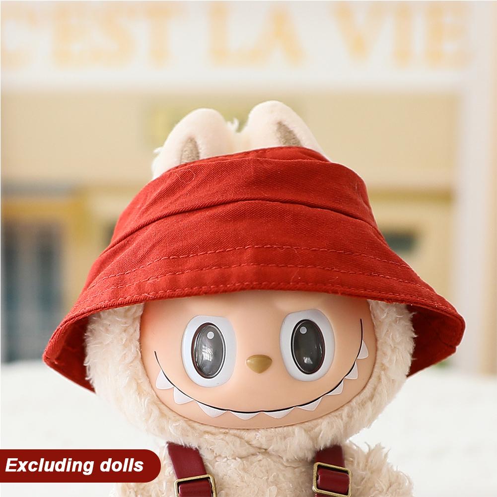 For 17cm Doll Clothes Fashion Bucket Hat Overalls Doll Clothes Color Match Hoodies Dolls Accessories Cute Decoration Little Clothes