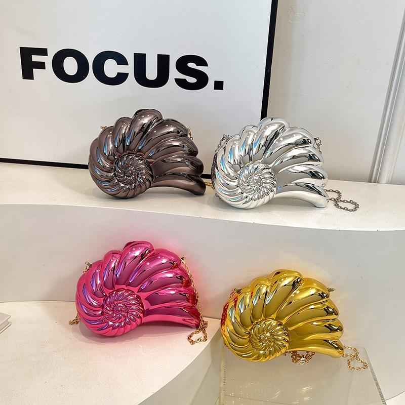 Personalized Acrylic Shell Bag 2025 New European and American Fashion Shiny Shoulder Bag Women's Chain Crossbody Dinner Bag