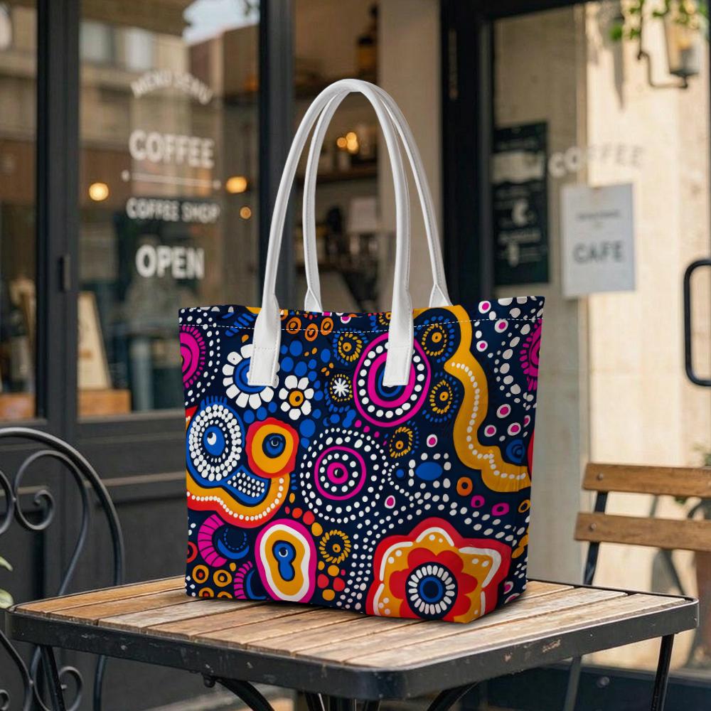 Bohemian Style Tote Bag Casual Daily Shoulder Bag for Shopping Traveling Handbag with Unique Pattern