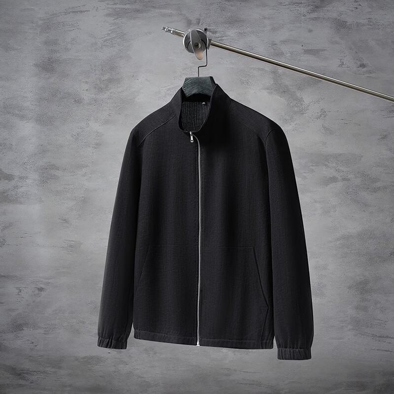 JOW Men s Light Luxury Linen Blend Stand-Collar Jacket 52