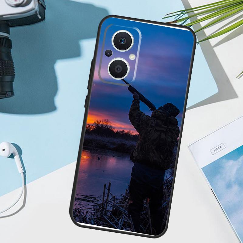 Hunter Man Fishing Dog Cover For OPPO Reno 12F 11F 13F 14F 8T 7 8 Lite 10 11 12 13 14 OPPO Find X9 X8 X6 X5 Pro Case