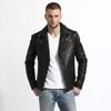 Giacca da uomo fatta a mano Biker Moto Stile Nero Vera Pelle di Agnello