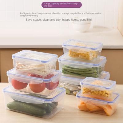 1/4PCS Plastic Refrigerator Storage Box with Lid Microwave-heated Lunch Boxes Safe Food Containers