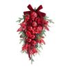 Winter Xmas Decorative Door Wreath Realistic Teardrop Swag for Entryway Home Wall Decoration