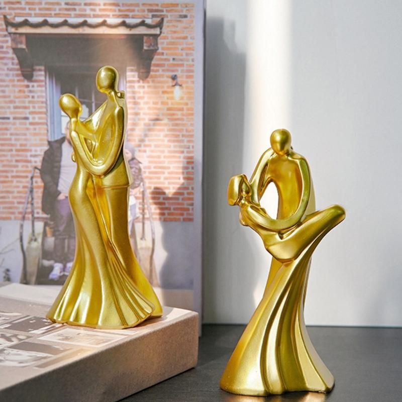 Home Decors Modern Abstract Art Kissings Lover Statue Table Decorations for Dining Room Living Room Office Centerpieces