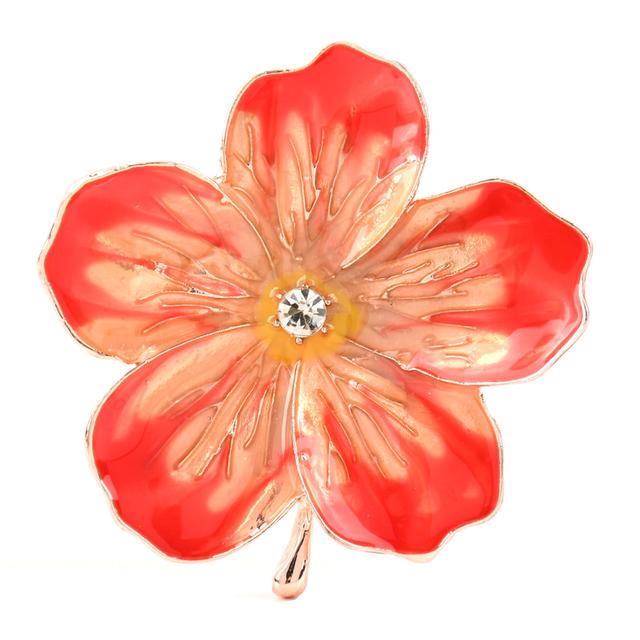 

Брошь со стразами, масло красного цвета, цветы гибискуса, брошь для женщин, повседневная свадебная брошь из сплава, булавки, подарки