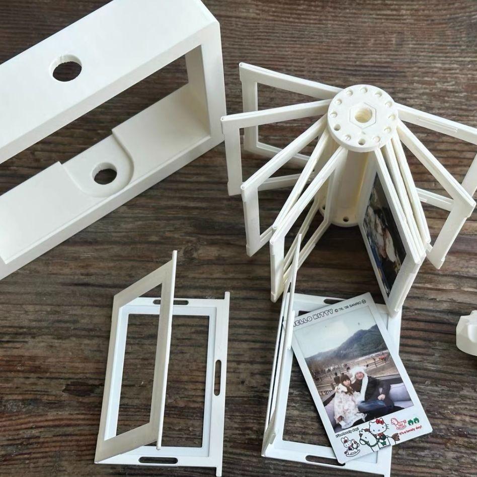 3D Printed Rotating Polaroid Photo Album: 12-Card Double-Sided Desktop Frame".