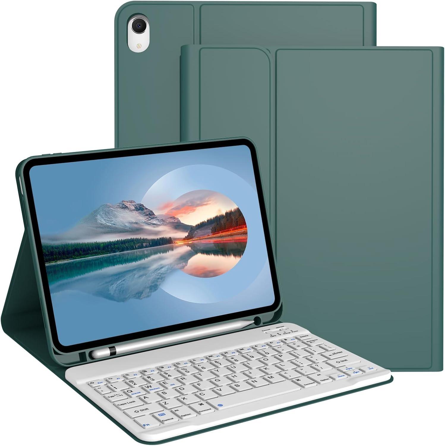 

Wireless keyboard case for iPad 11th generation (A16) 2025 / 10th generation 2022, detachable темно-зеленого