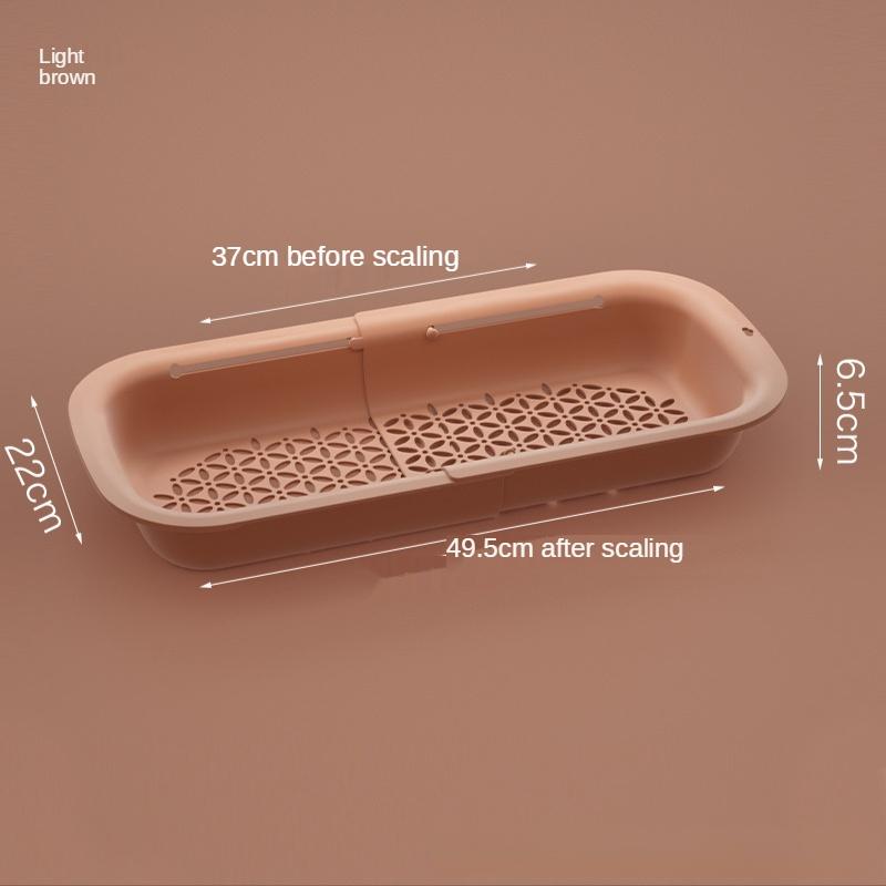 Kitchen Washing Artifact Telescopic Double Drain Basket Rack Large Rectangular Plastic Fruit Basket Wash Basin Hanging Storage