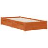 Bed Frame with Drawers 3 pcs Wax Brown Pine Wood