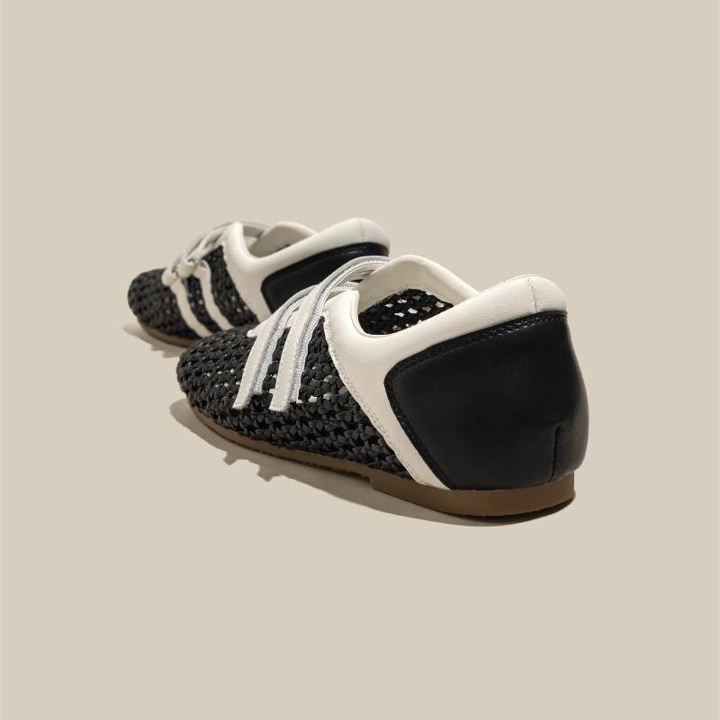 Woven Mary Jane Women's Shoes New Summer Hollow Breathable Sandals Silver Small Single Shoes with Skirt