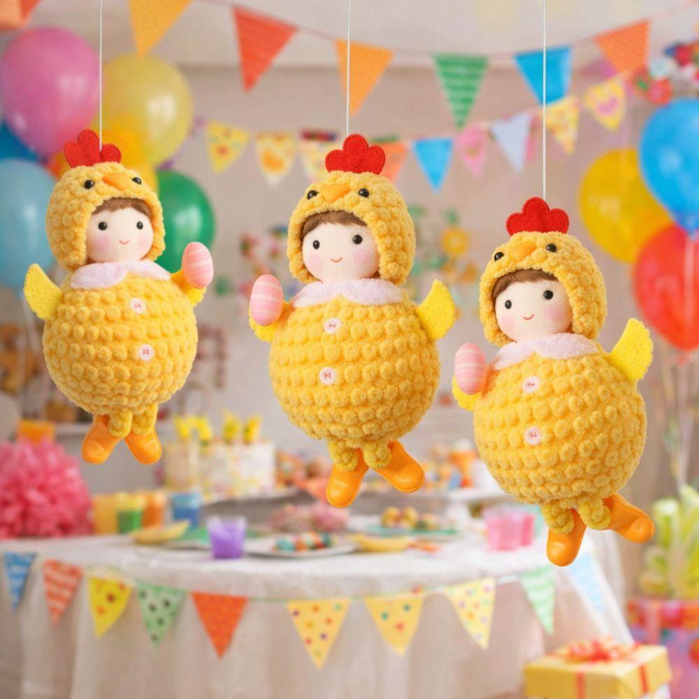 Festive Ornament Cute Easter Chick Pendant Animal Soft Round-bellied Girl Pendant Funny Cartoon Chick Home Room Decoration