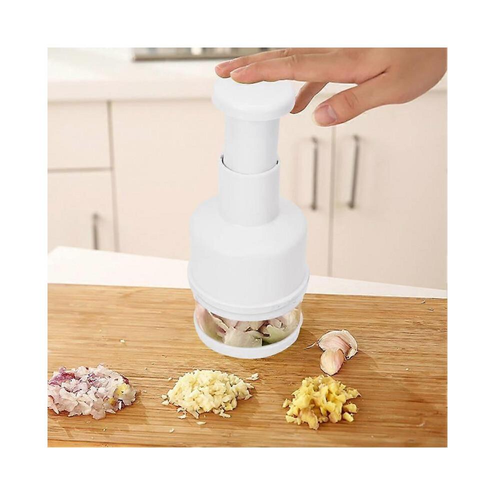 Garlic Hand Press Chopper Cutter for Kitchen Use, Vegetable and Onion Peeler Tool, White Durable Easy To Use