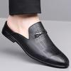 Premium Pointed Toe Dress Open Back Loafers Large Size 47-48 Leather Mules Half Shoes Man Office Business Shoes Slip-on Comfort
