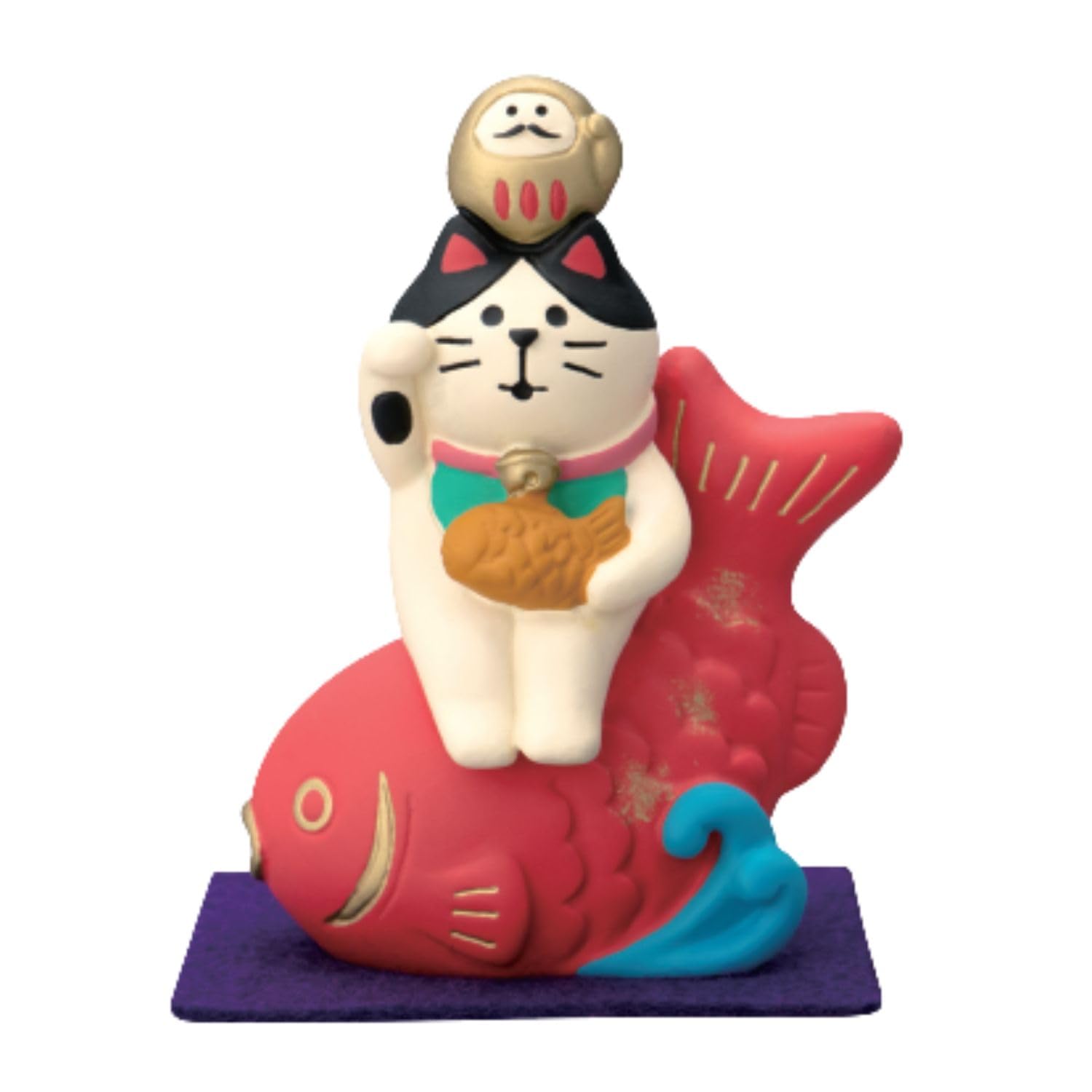 

Decor Corporation concombre Maneki-neko Riding a Sea Bream Size Approx. W6 D3.4 H7.7 ZCB-86112