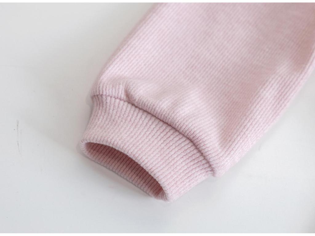 Mori-Style Korean Autumn Rabbit Ear Lace Hooded Sweatshirt & Pants Set for Baby Girls