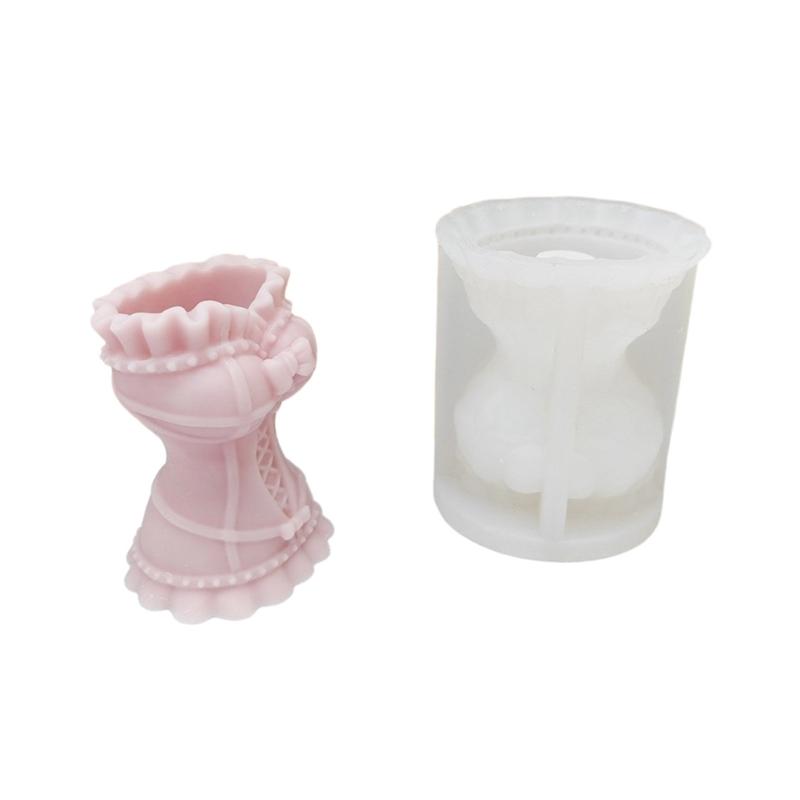 3D Wedding Dress Silicone Mold  Flowerpot Vase Resin Molds Exploy Casting Mould Concrete Gypsum Ornaments Home Decor