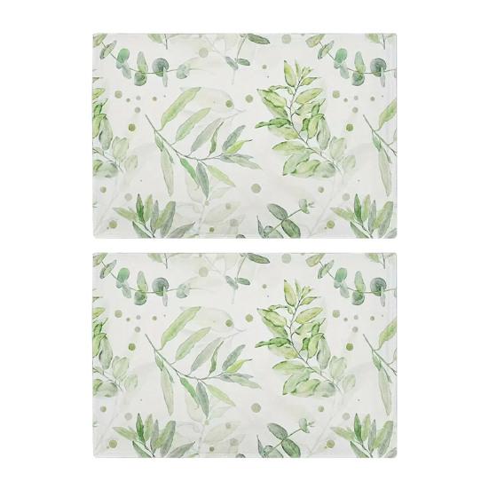 Floral Linen Placemat Tulip Spring Party Placemat Flowers Leaves Placemat Protects Table from