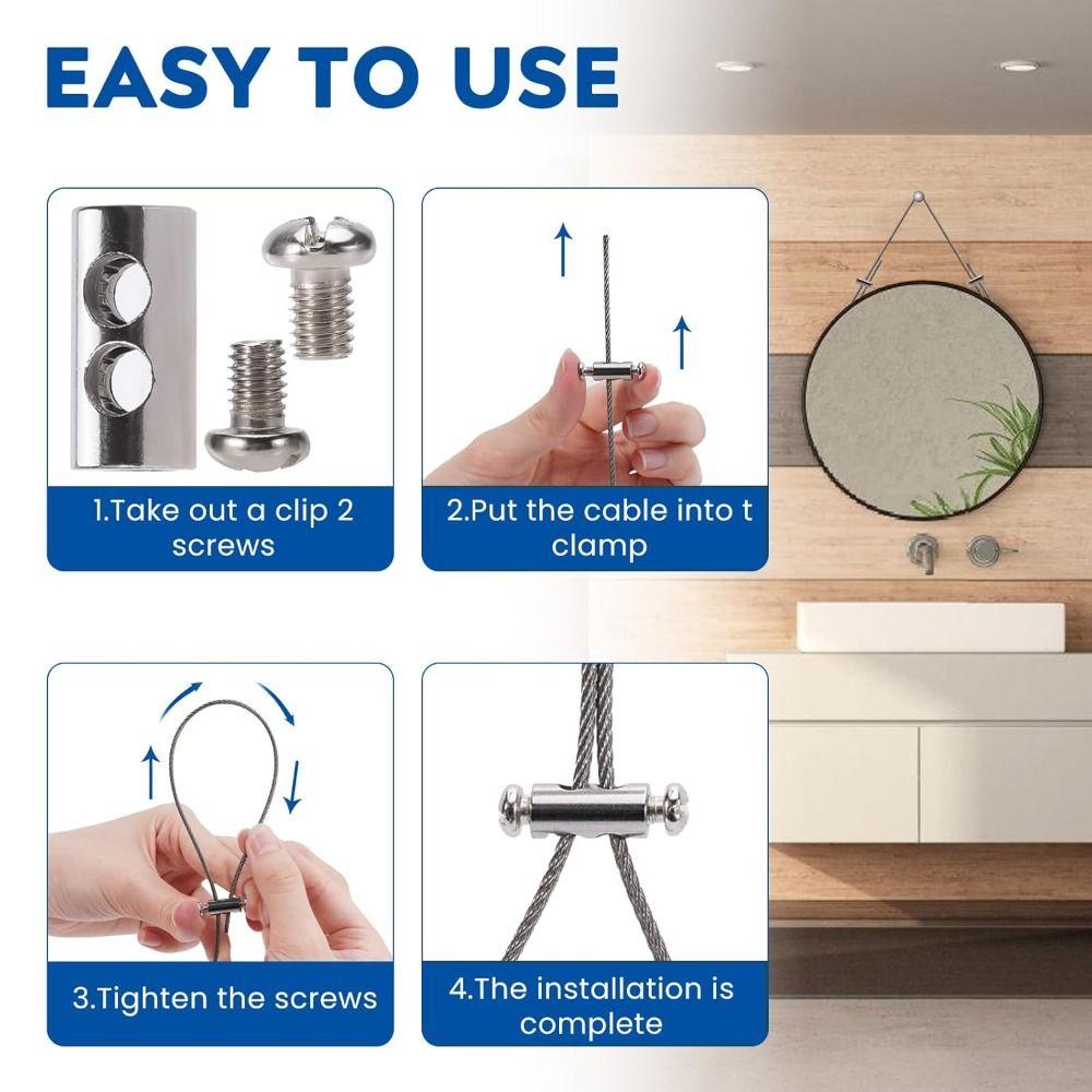 Adjustable Wire Rope Clamp Metal Stainless Steel Cable Clamp New Suspension Clips