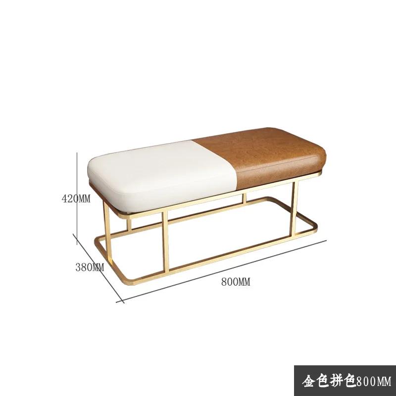 Light Luxury Iron Shoe Stool - Nordic Cloakroom Bench for Living Room