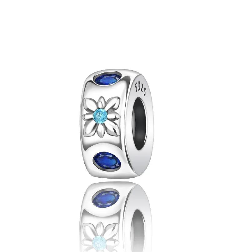 925 Silver Snowflake Charms Pendant Winter Snowman Diamond Beads For DIY Bracelets Necklaces Fine Jewelry