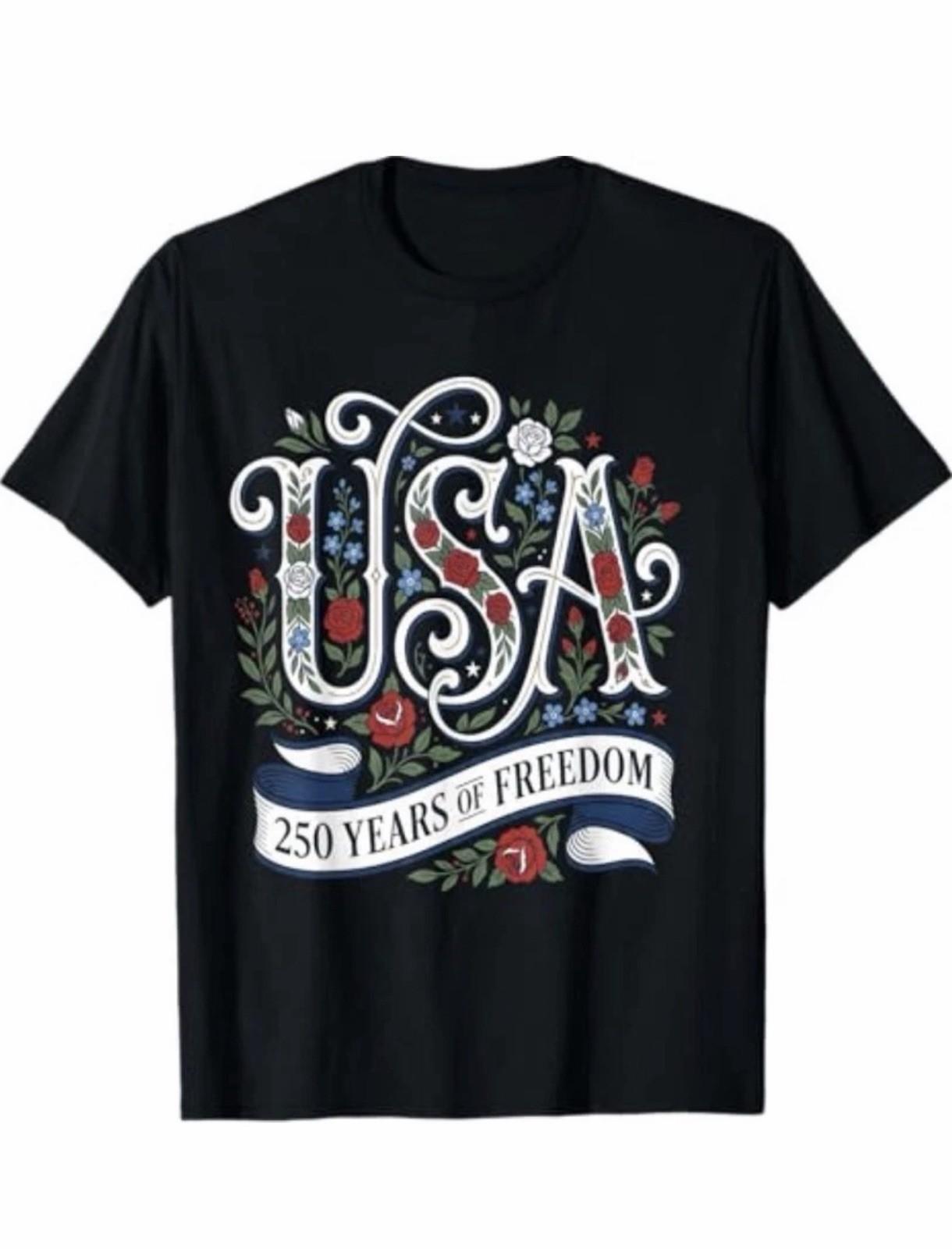 250th Anniversary USA Shirt Women Patriotic 4th of July T-Shirt Love America Tee M