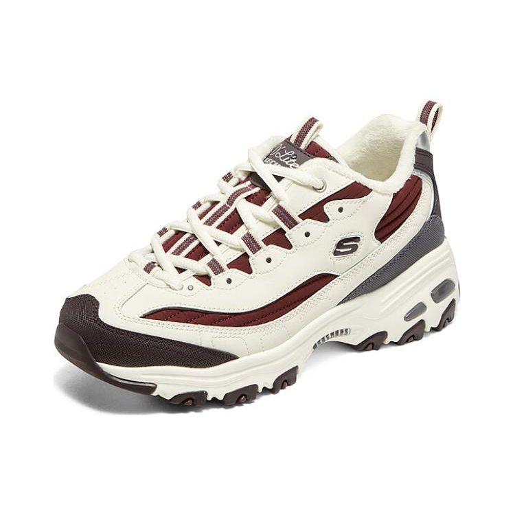 Skechers DLites 1.0 Comfortable Durable Breathable Increased Height Low-Top Dad Shoes Women Sneakers Beige Brown 896269-NTMT